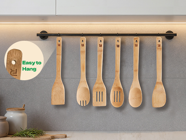 Riveira Bamboo Cooking Spoons 6-Piece