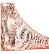 Ribbli Rose Gold Metallic Mesh Ribbon, 10 inch x 30 feet(10Yard), Rose Gold with Rose Gold Wide F...