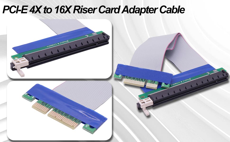 PCI-E 4X to 16x Riser Cable Adapter