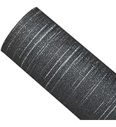 Yancorp 23.6"x118.1" Grasscloth Black Textured Peel and Stick Wallpaper (19.37 Sq Ft) Silk Self A...