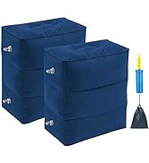 Inflatable Travel Foot Rest Pillow Portable Adjustable Three Layers Height Foot Stool for Airplan...