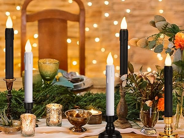 Battery operated taper candles with remote timer