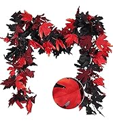 RECUTMS 2 Pack Fall Leaf Garland Halloween Artificial Maple Leaves Garland Thanksgiving Fall Tabl...