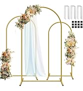 HEMMOTOP Metal Arch Backdrop Stand Set of 3, 6 ft/ 5 ft/ 4 ft Party Arch Stands for Wedding, Birt...