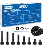 DFDU 960Pcs M3 Hex Socket Bolts &amp; Nut Kit 12.9 Steel for 3D Printer RC Car | M3 x6/8/10/12/16/20/...