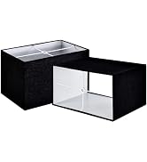 GOSO Set of 2 Small Black Rectangle Lamp Shades for Table Lamps-Rustic Rectangular Lamp Shade -6....