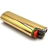 Lucklybestseller Lighter Case Cover Holder for BIC Full Size Lighter (Gold)