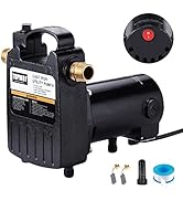 TOPWAY 1/2HP 1560GPH Portable Cast Iron High Pressure Utility Transfer Water Pump with Built-in O...