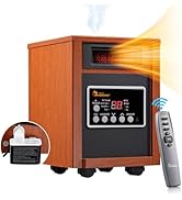 Dr Infrared Heater DR-998, 1500W, Space Heater with Humidifier, Oscillation Fan &amp; Remote Control ...