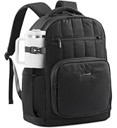 LOVEVOOK Laptop Backpack for Women with Giant Tumbler Holder Pocket,15.6 Inch Puffer Travel Colle...
