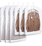LEVERLOC Hanging Vacuum Storage Space Saver Seal Bags for Clothes, Coat, Clothing Garment Bags, C...