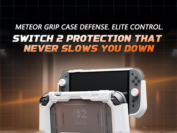 PlayVital Meteor Grip Case for Nintendo Switch 2 with Thumbstick Caps &amp; Ergonomic Grips