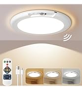 Rechargeable Ceiling Light, 7.5” Wireless Battery Operated Ceiling Light with Motion Sensor and R...