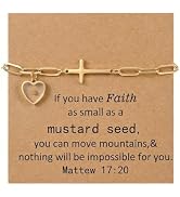 RINHOO Mustard Seed Bracelet Christian Gifts for Women Move Mountains Shell Bracelet Christian Fa...