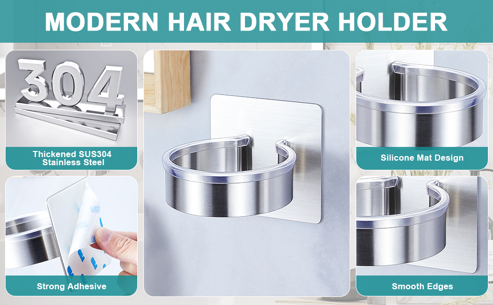 hair dryer wall holder hair dryer hanger stainless steel
