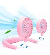 Portable Neck Fan Rechargeable Personal Hand-Free Fan Mini USB Wearable Neckband Sport Fan, 3 Spe...