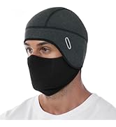 MELASA Thermal Skull Cap Helmet Liner Hat with Face Cover, Balaclava Face Mask with Glasses Holes...