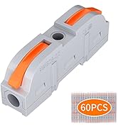 RVBOATPAT 60 PCS Wire Connectors Kit, 1 to 1 Inline Electrical Lever Wire Connectors Nuts Push-in...