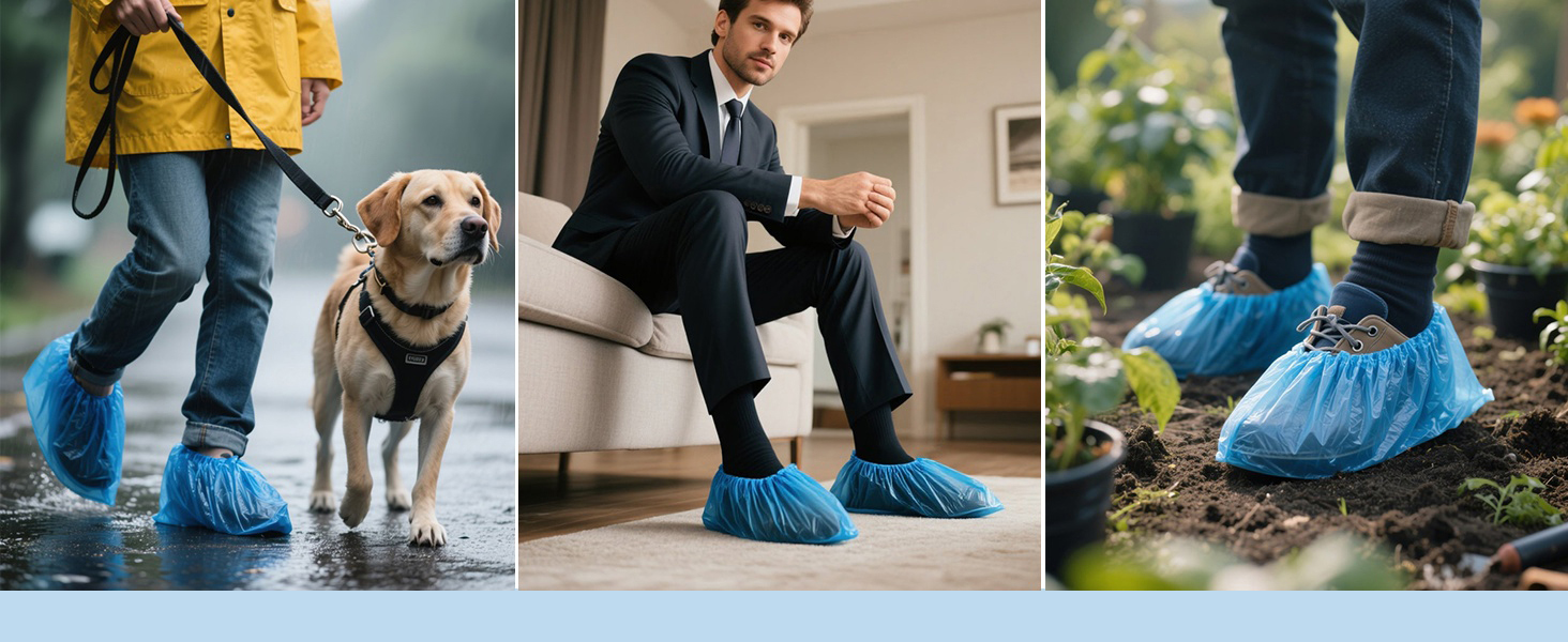 plastic shoe covers for indoor cleaning home guests carpet floor protection CPE disposable booties
