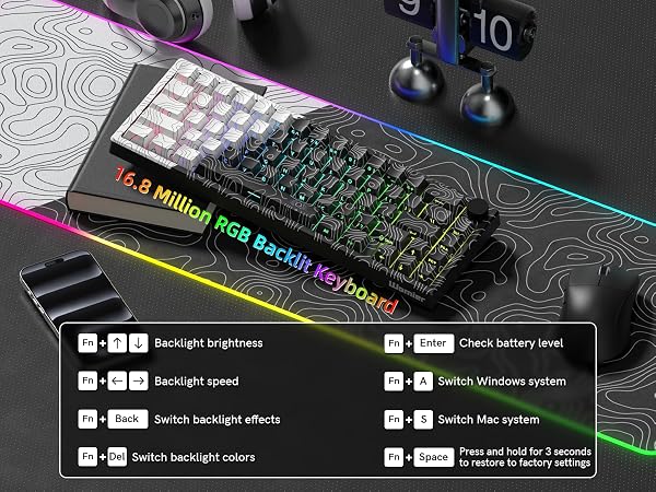 65% keyboard gaming custom keyboard gravastar keyboard creamy keyboard wireless keyboard