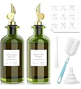 COOLMI Oil Dispenser for Kitchen - 12oz/350ml, Set of 2 Extra Thick Food Grade Glass Olive Oil Di...