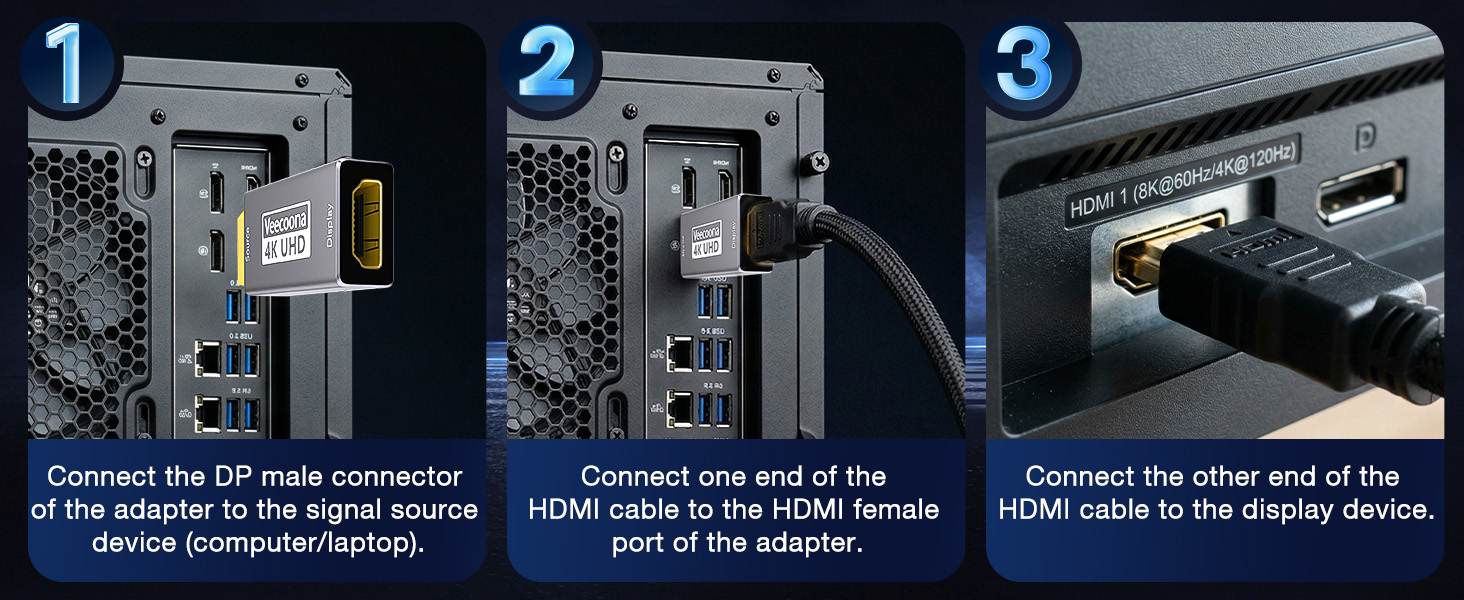 4K DisplayPort to HDMI Adapter