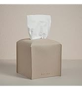 OLETHA Aesthetic Tissues Cube Box Cover, Square Tissue Box Holder, Ivory