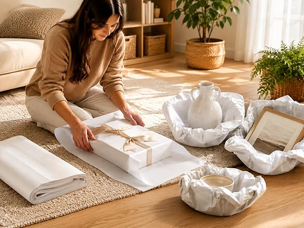 White newsprint packing paper for gift boxes and shipping