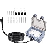 Outdoor Power Outlet Box 15A 110V with 10 Ft Extension Cord IP66 Waterproof Outdoor Outlet Extend...