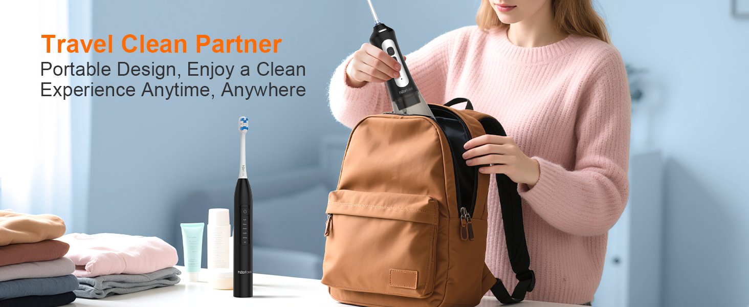 2-in-1 electric toothbrush with water flosser