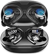 Hupoaf Wireless Earbuds Sport, New Bluetooth 5.4 Headphones with Earhooks, 50H Stereo Deep Bass O...