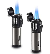 Urgrette 2 Pack Torch Lighter Triple 3 Jet Flame Butane Gas Lighter Refillable Jet Torch Lighters...