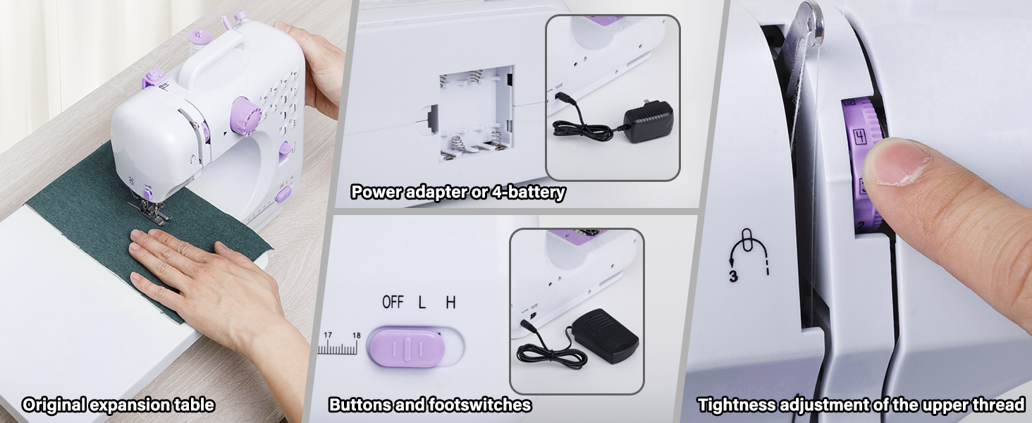 Sewing Machine with Extension Table, Mini Sewings Machines Portable Electric Sewing Machine