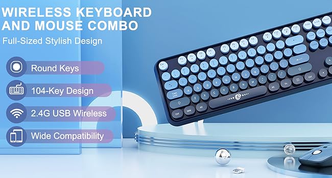 wireless keyboard and mouse retro