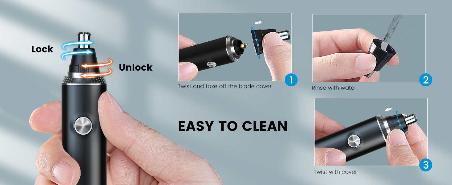 Ear and Nose Hair Trimmer for Men Women,Painless USB Rechargeable Electric Nose Hair Trimmer Clipper