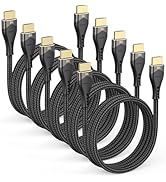 DIOOEER 10K 8K HDMI Cable 3.3FT 5-Pack, HDMI 2.1 Cable 48Gbps Ultra High Speed HDMI Cord Nylon Br...