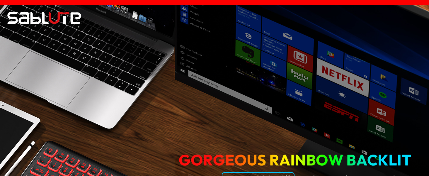 RGB backlit wireless keyboard and mouse ps5