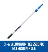Unger Professional Connect &amp; Clean 3’-6’ Aluminum Telescopic Extension Pole with Locking Cone &amp; Q...