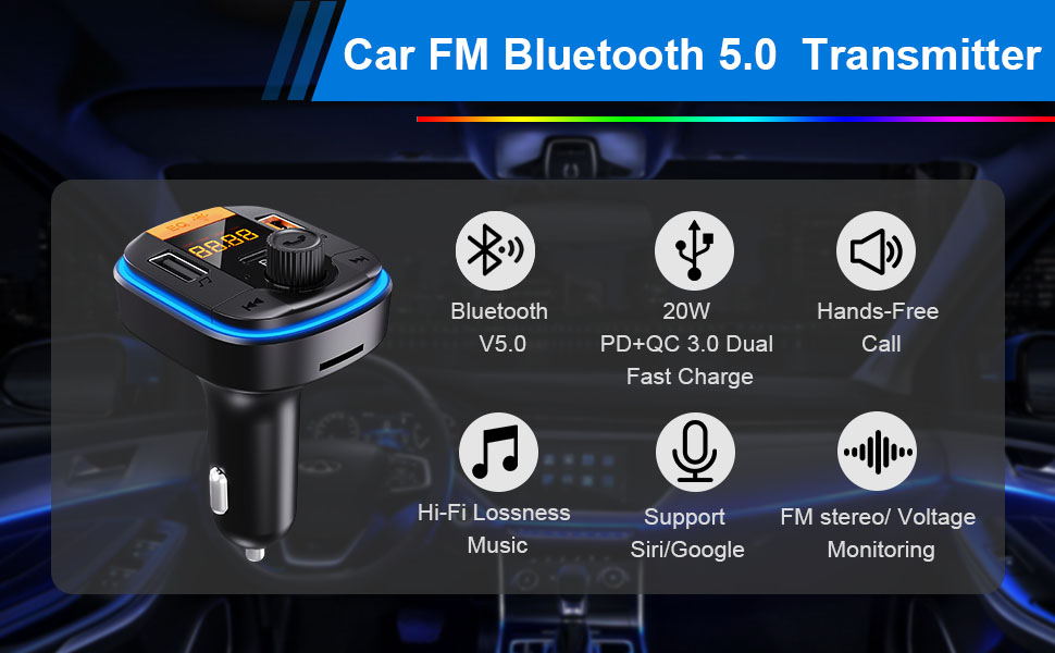 Bluetooth car adapter Bluetooth FM transmitter
