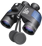 BARSKA Deep Sea Waterproof Floating Binocular w/ Internal Rangefinder &amp; Compass, Blue, 7x50mm (AB...