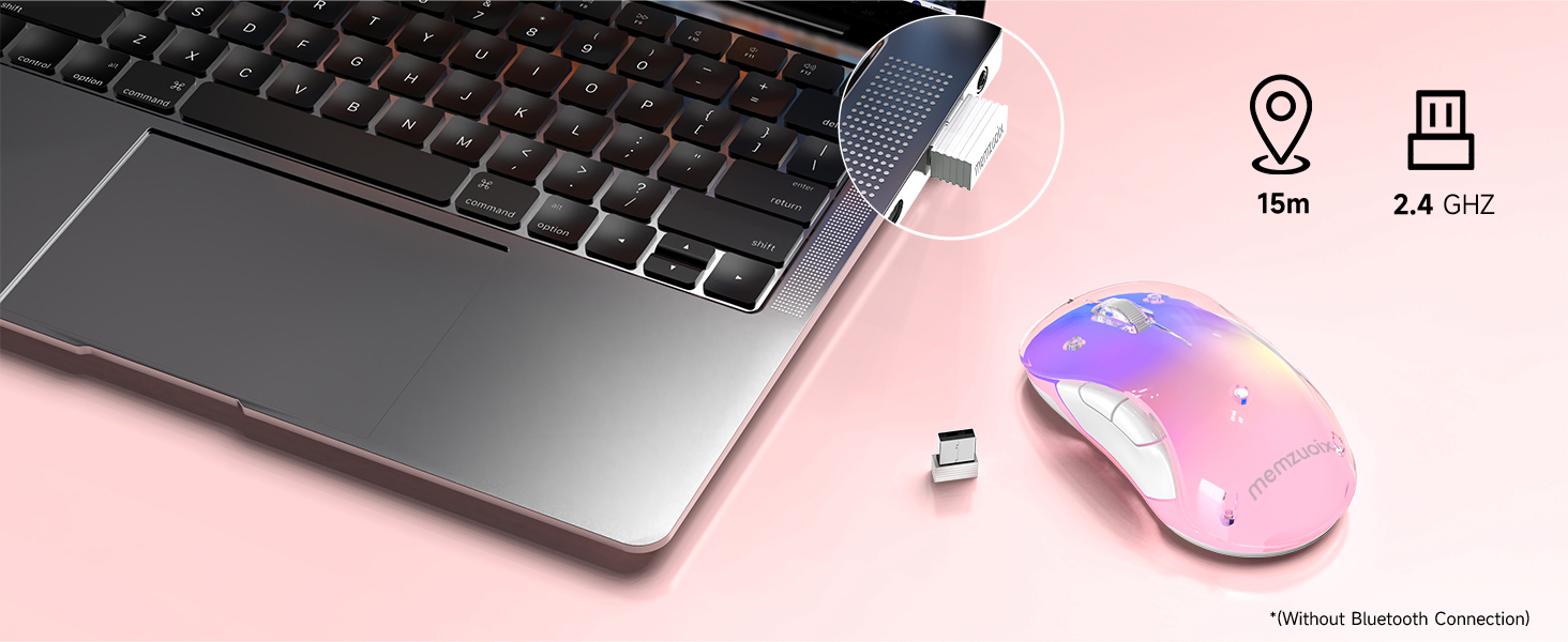 LED wireless mouse pink