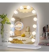 homtang Makeup Mirror with Lights-3 Modes,Smart Touch Control,Detachable 10X Magnification,15.7