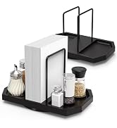 FODIENS 2 Pack Napkin Holder for Table, Rotating Napkin Dispenser with Salt and Pepper Shakers St...