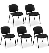 COSTWAY Waiting Room Chairs Set of 5, Stackable Conference Chairs with Upholstered Seat &amp; Back, E...