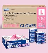Supmedic Nitrile Exam Gloves, Powder-Free Latex-Free Disposable Glove for Medical Cooking Estheti...