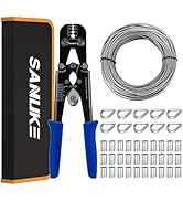 Sanuke Wire Rope Crimping Tool Kit with 33ft 1/8" Stainless Steel Cable 7x7 Strand Core for Alumi...