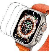 [3 Pack] Compatible for Apple Watch Ultra 49mm Screen Protector, EWUONU Tempered Glass 49mm Film ...