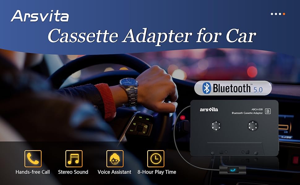 Arsvita Cassette Adapter for Car Bluetooth Generation