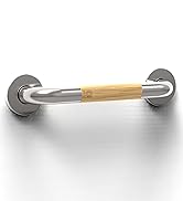 AquaChase Safety Grab Bar for Bathroom &amp;amp; Toilet, Natural Bamboo Handle, ADA Compliant