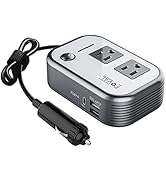 FOVAL 200W Car Power Inverter, DC 12V to AC 110V for Car Inverter with [27W PD USB-C] &amp; Dual USB ...